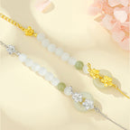 Fortune Jewel Chrysoberyl Hetian Jade 999 Sterling Silver Love Bracelet