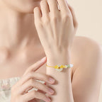 Fortune Jewel Chrysoberyl Hetian Jade 999 Sterling Silver Love Bracelet