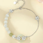 Fortune Jewel Chrysoberyl Hetian Jade 999 Sterling Silver Love Bracelet