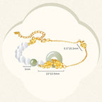 Fortune Jewel Chrysoberyl Hetian Jade 999 Sterling Silver Love Bracelet