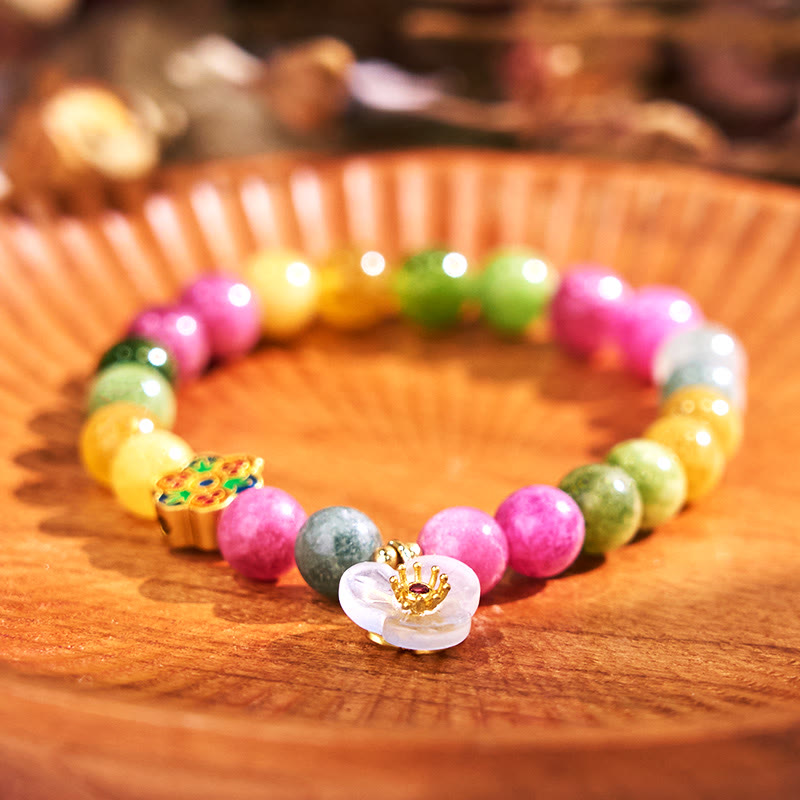 Fortune Jewel Tourmaline Wisdom Flower Bracelet