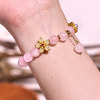 Fortune Jewel Pink Crystal Citrine Flower Warmth Bracelet