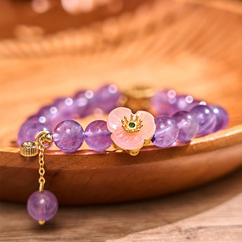 Fortune Jewel Amethyst Peach Blossom Fortune Meditation Bracelet