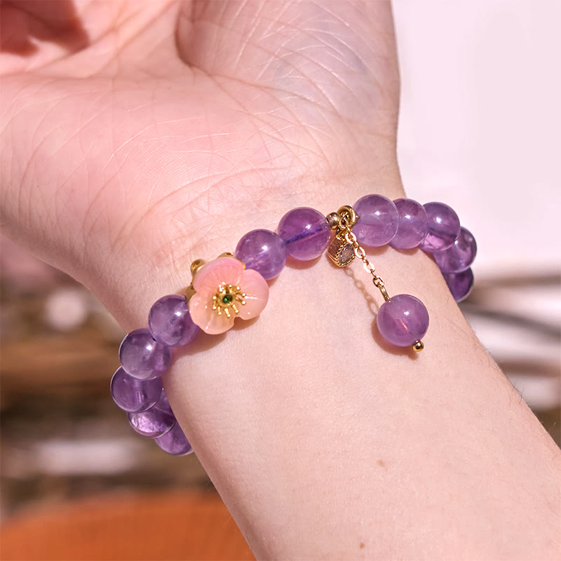 Fortune Jewel Amethyst Peach Blossom Fortune Meditation Bracelet