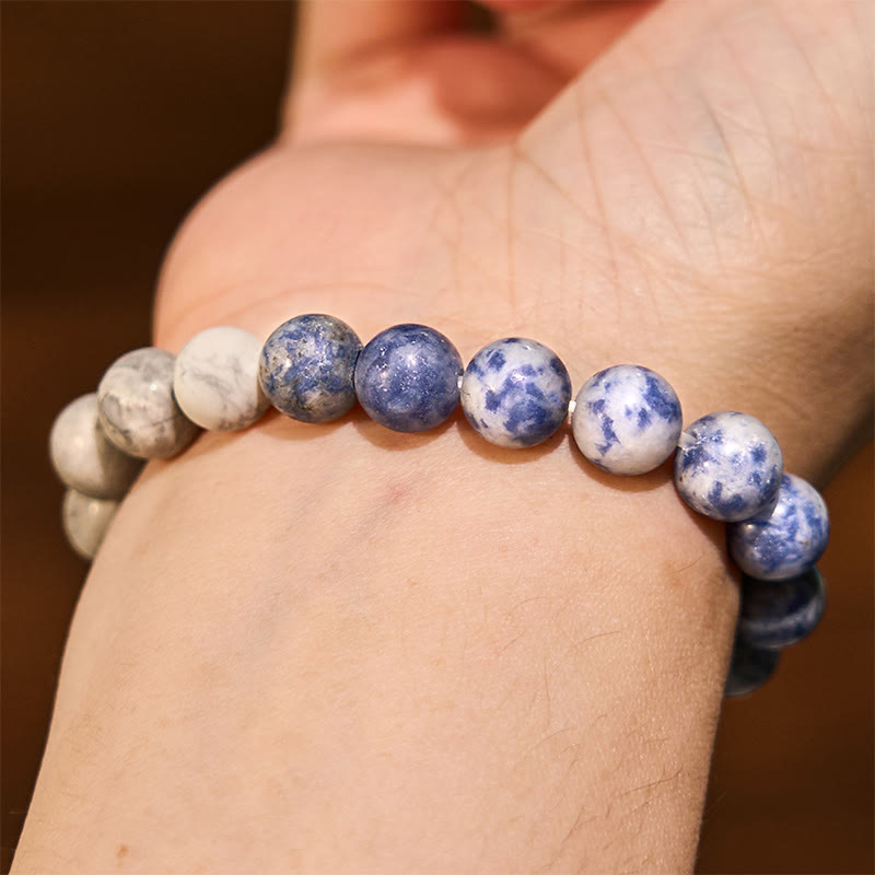 Fortune Jewel Sodalite Picasso Jasper White Turquoise Intuition Bracelet