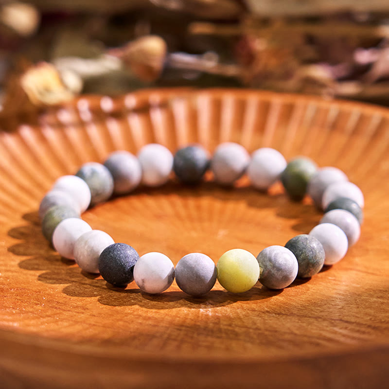 Fortune Jewel White Turquoise Picasso Jasper Green Calcite Blessing Bracelet