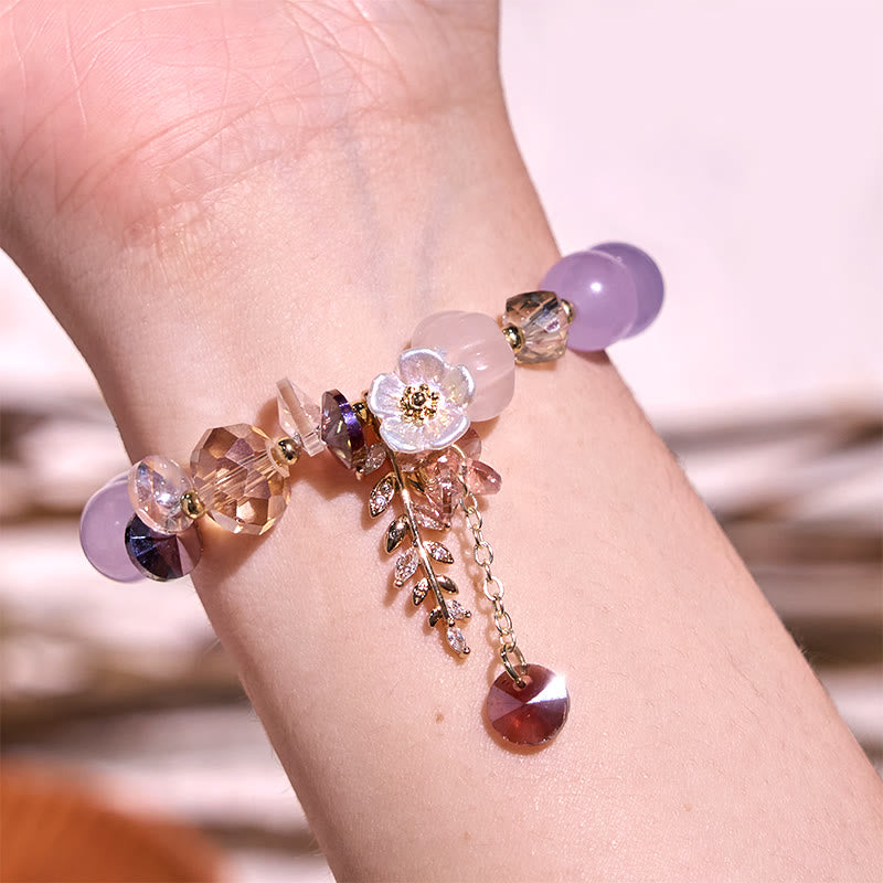 Fortune Jewel Blue Crystal Amethyst Sun Stone Green Aventurine Healing Bracelet