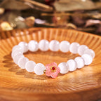 Fortune Jewel Cat's Eye Chrysoberyl Flower Love Bracelet