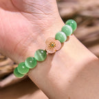 Fortune Jewel Cat's Eye Chrysoberyl Flower Love Bracelet