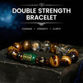 Fortune Jewel Chinese Zodiac Tiger Eye White Crystal Courage Bracelet