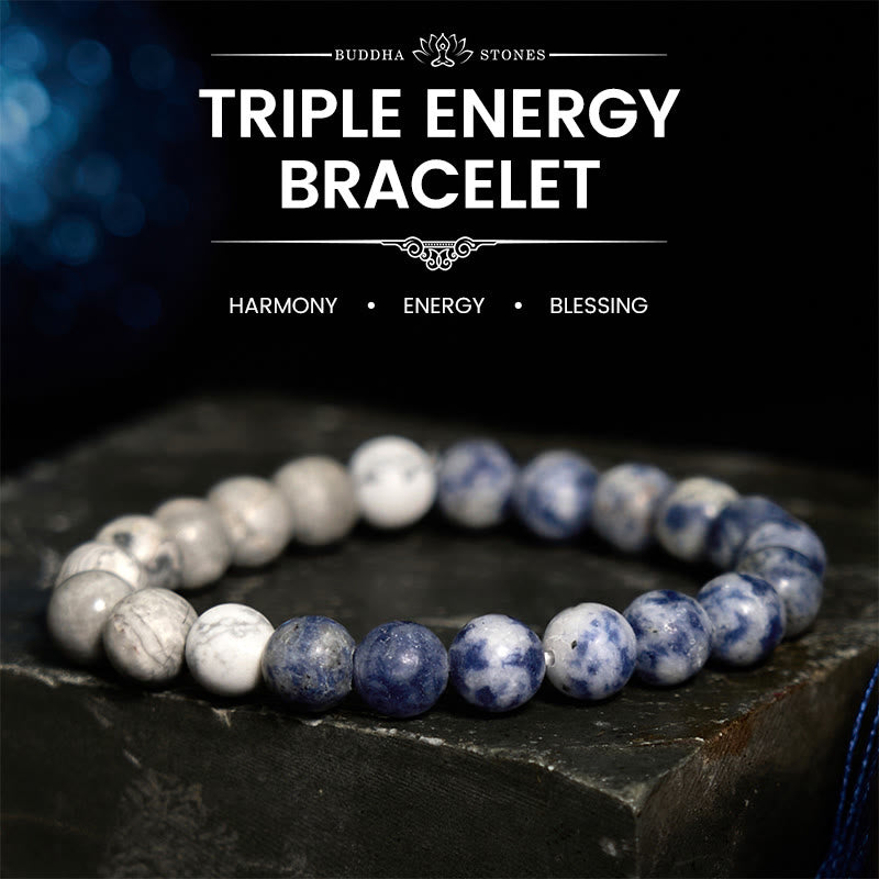 Fortune Jewel Sodalite Picasso Jasper White Turquoise Intuition Bracelet