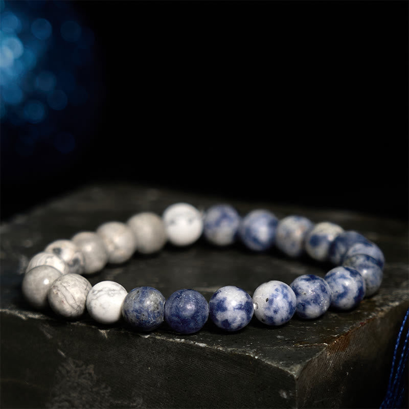 Fortune Jewel Sodalite Picasso Jasper White Turquoise Intuition Bracelet