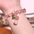 Fortune Jewel Strawberry Quartz Crystal Gourd Positive Bracelet