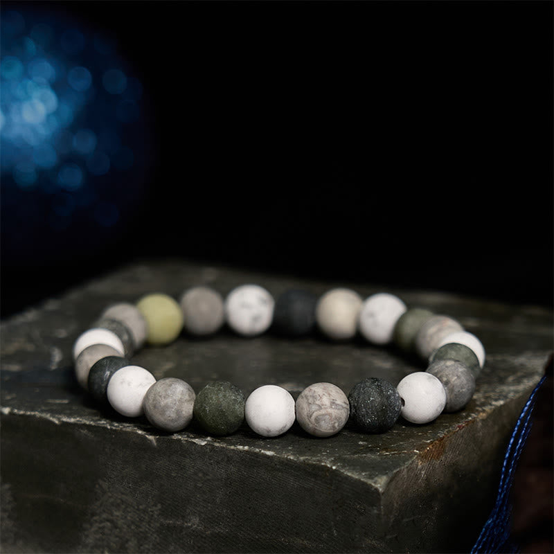 Fortune Jewel White Turquoise Picasso Jasper Green Calcite Blessing Bracelet