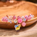 Fortune Jewel Strawberry Quartz White Crystal Pink Crystal Butterfly Love Bracelet