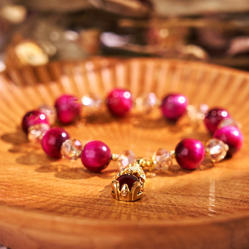 Fortune Jewel Red Tiger Eye PiXiu Fox Protection Self Confidence Bracelet