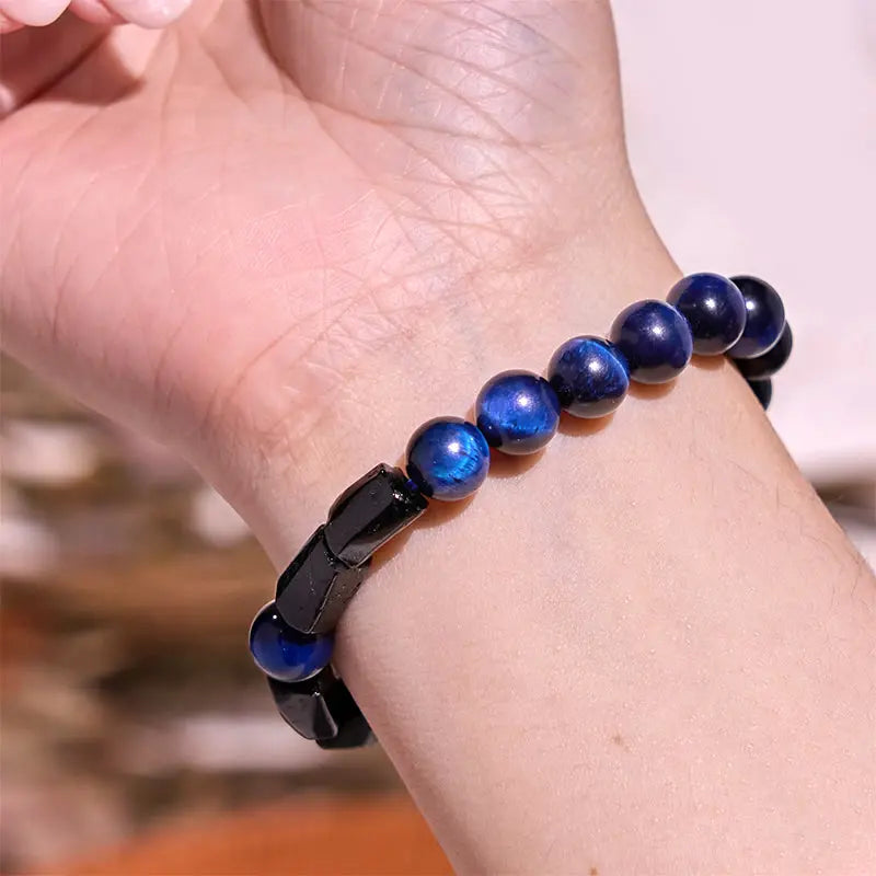 Fortune Jewel "Wishing You Strength and Clarity" Blue Tiger Eye Bracelet Includes Gift Message Card Fortune Jewel