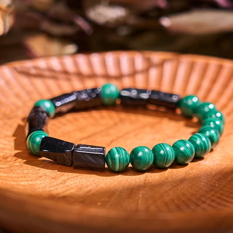 Fortune Jewel Malachite Black Tourmaline Purity Bracelet