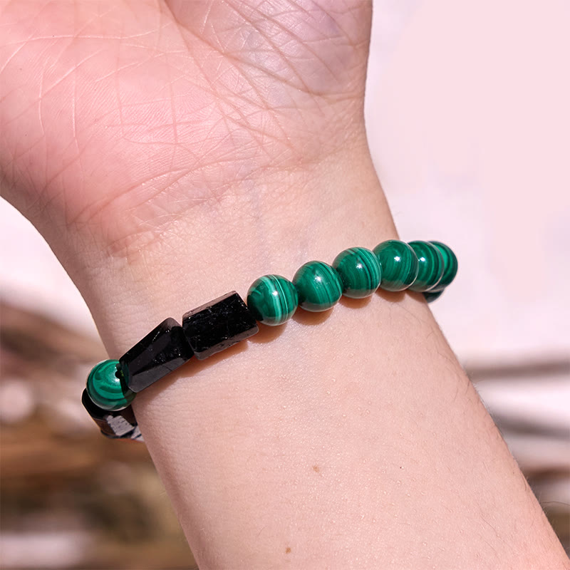 Fortune Jewel Malachite Black Tourmaline Purity Bracelet
