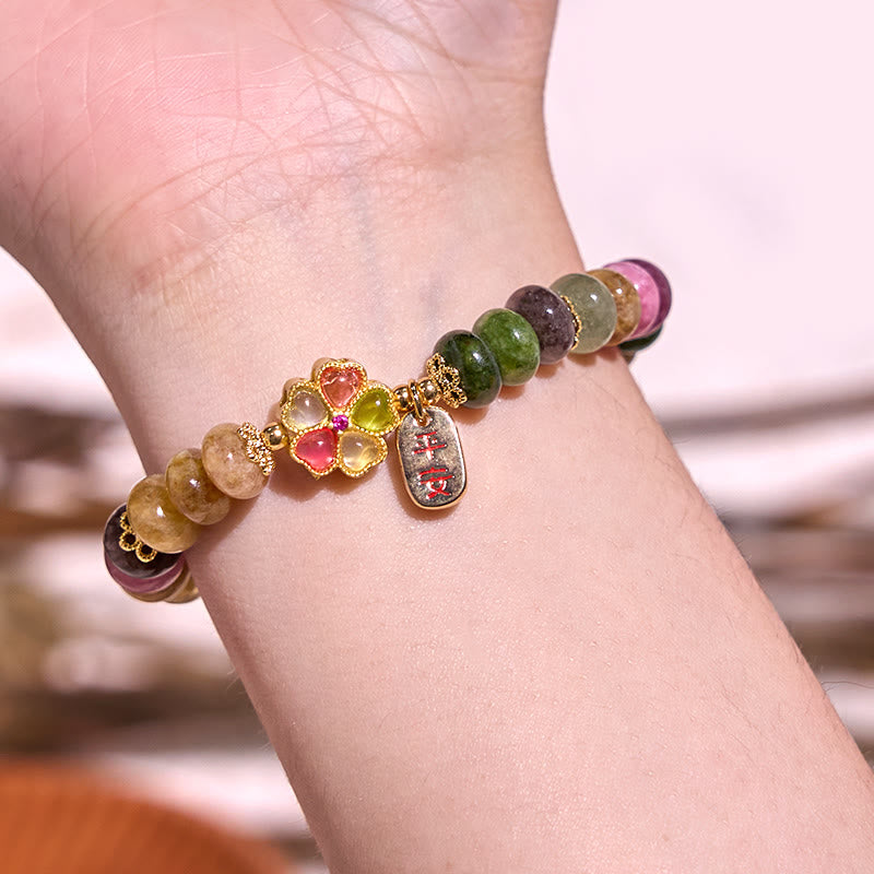 Fortune Jewel Tourmaline Jade Safe And Well Love Bracelet