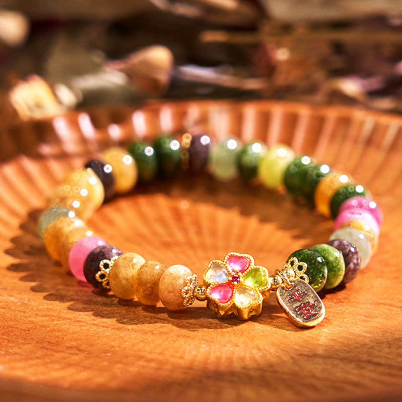 Fortune Jewel Tourmaline Jade Safe And Well Love Bracelet