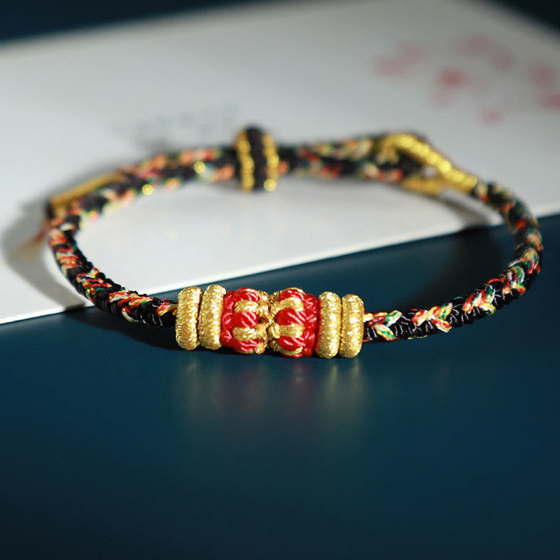 Fortune Jewel Chinese Zodiac Natal Buddha Colorful Strings Luck Bracelet