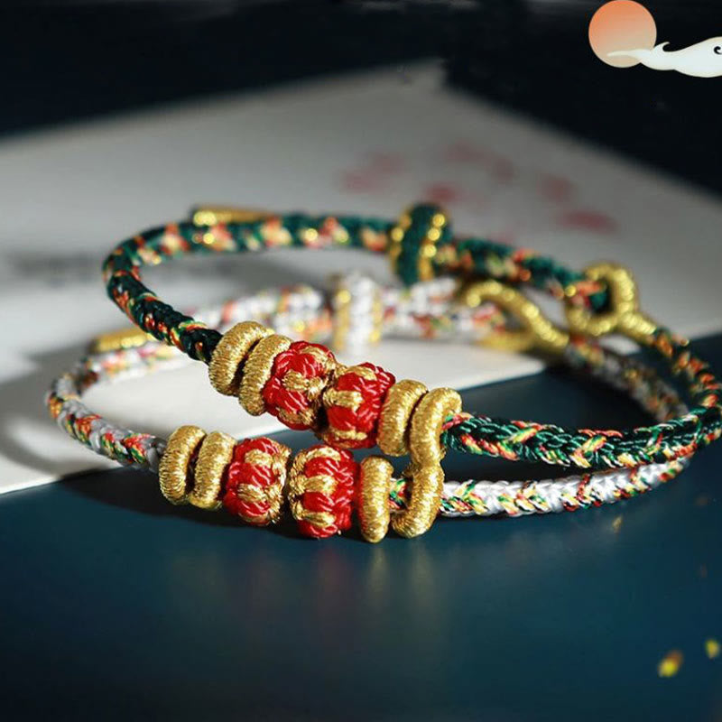 Fortune Jewel Chinese Zodiac Natal Buddha Colorful Strings Luck Bracelet
