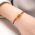 Fortune Jewel Chinese Zodiac Natal Buddha Colorful Strings Luck Bracelet