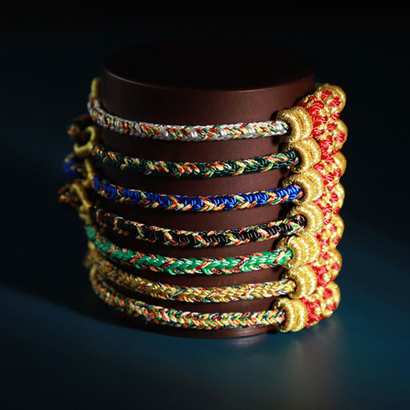 Fortune Jewel Chinese Zodiac Natal Buddha Colorful Strings Luck Bracelet