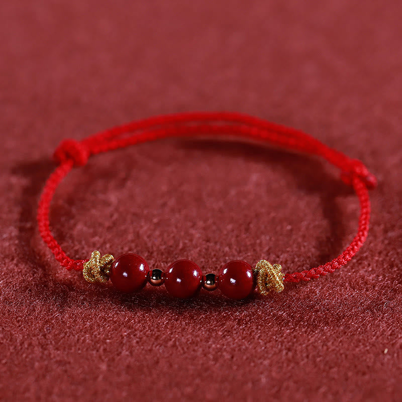 Fortune Jewel Colorful String Cinnabar Calm Bracelet
