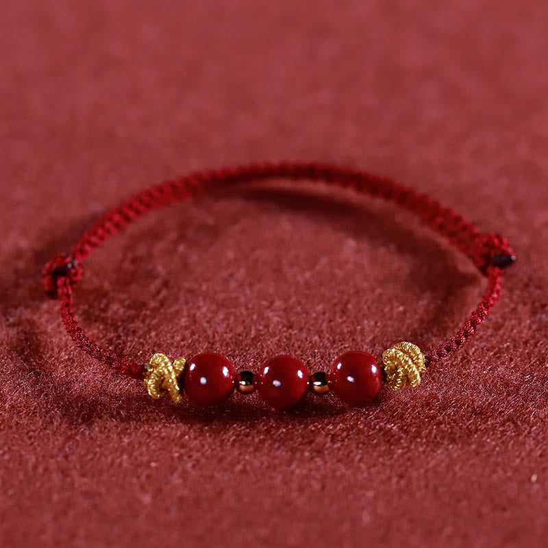 Fortune Jewel Colorful String Cinnabar Calm Bracelet