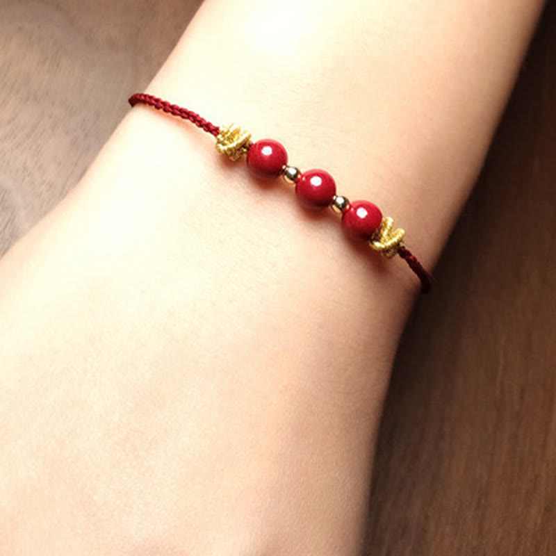 Fortune Jewel Colorful String Cinnabar Calm Bracelet