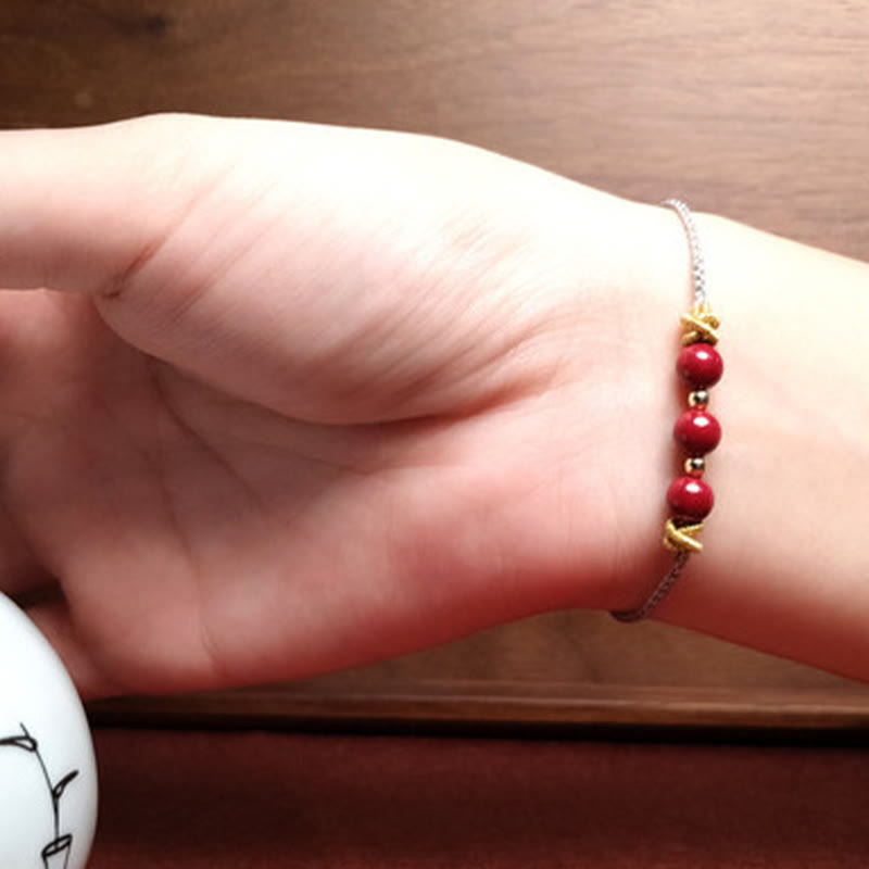 Fortune Jewel Colorful String Cinnabar Calm Bracelet