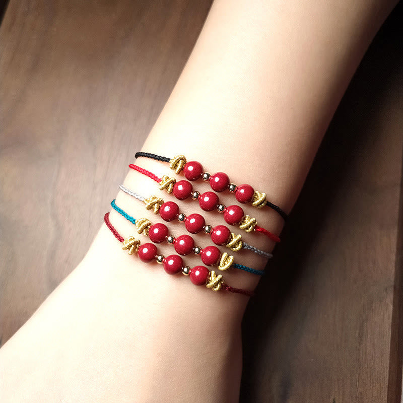 Fortune Jewel Colorful String Cinnabar Calm Bracelet