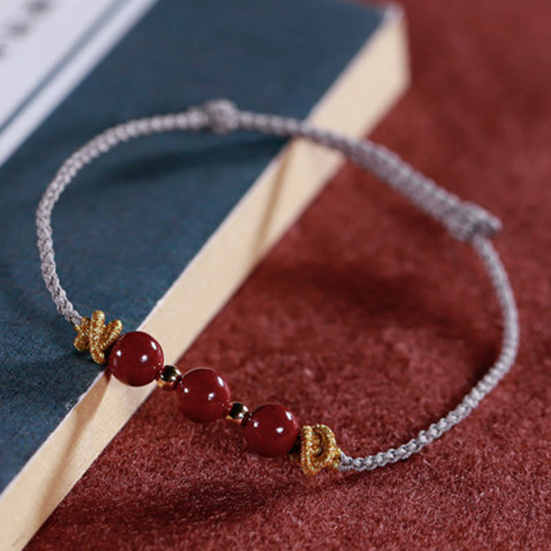 Fortune Jewel Colorful String Cinnabar Calm Bracelet