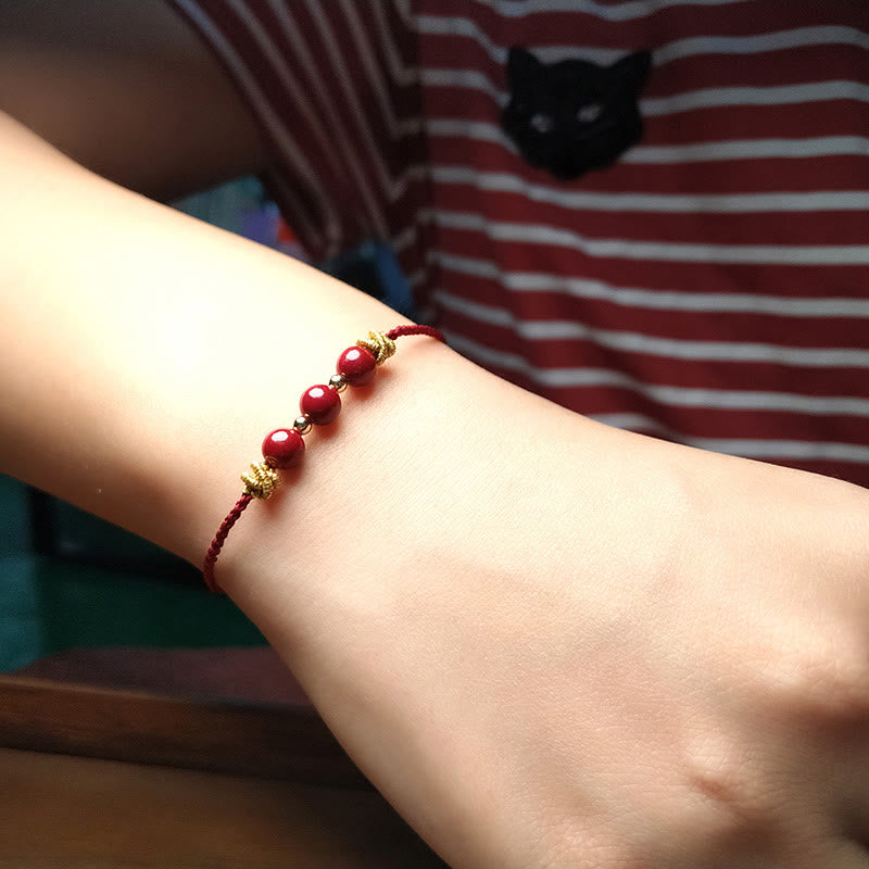 Fortune Jewel Colorful String Cinnabar Calm Bracelet