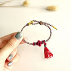 Buddha Stones Colorful String Peach Blossom Knot Tassels Protection Bracelet
