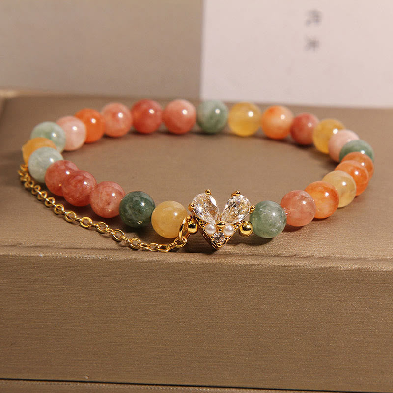 Fortune Jewel Citrine Green Crystal Prosperity Bracelet