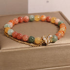 Fortune Jewel Citrine Green Crystal Prosperity Bracelet