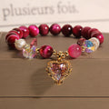 Fortune Jewel Red Tiger Eye Citrine Amethyst Heart Calm Bracelet