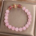 Fortune Jewel Pink Crystal Strawberry Quartz Love Bracelet