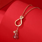 Fortune Jewel Red Agate Chalcedony 925 Sterling Silver Gourd Lucky Bag Confidence Necklace Pendant