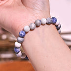 Buddha Stone Various Crystals Malachite Lazurite Lapis Lazuli Hemimorphite Calmness Bracelet