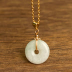 Fortune Jewel Jade Peace Buckle Necklace Luck Pendant