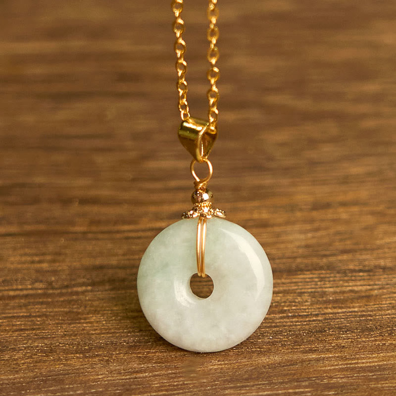Fortune Jewel Jade Peace Buckle Necklace Luck Pendant