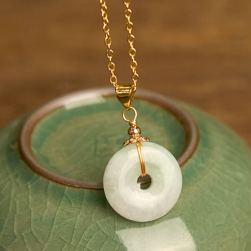 Fortune Jewel Jade Peace Buckle Necklace Luck Pendant