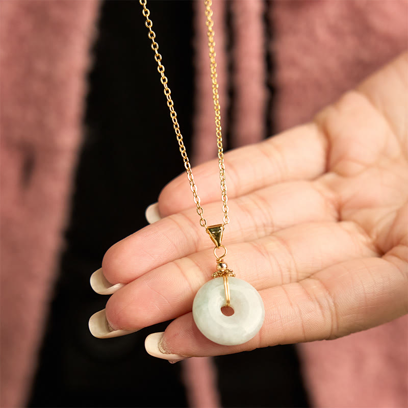 Fortune Jewel Jade Peace Buckle Necklace Luck Pendant