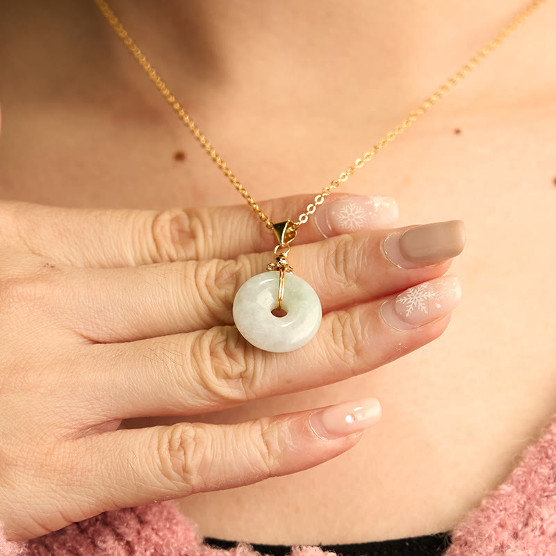 Fortune Jewel Jade Peace Buckle Necklace Luck Pendant