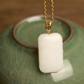 Fortune Jewel Hetian Jade Silver Prosperity Necklace Pendant