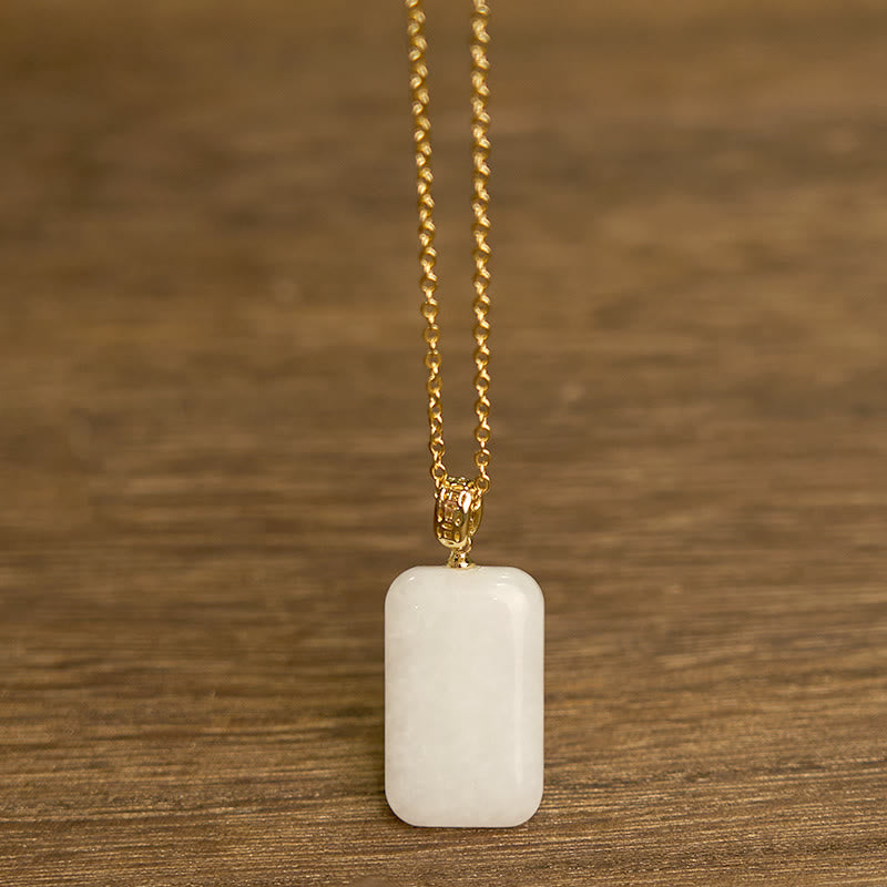 Fortune Jewel Hetian Jade Silver Prosperity Necklace Pendant